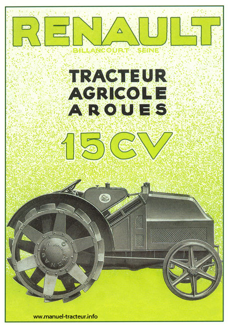 carte postale Tracteur à roues Renault 15cv