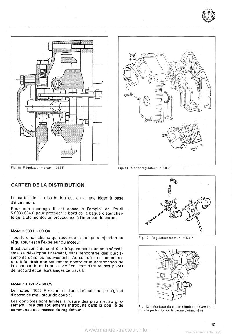 Septième page du Manuel d'atelier tracteurs Lamborghini 550 650