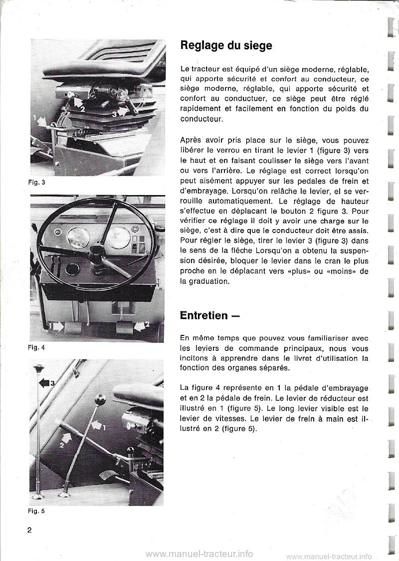 Quatrième page du Livret Entretien tracteur MF 1132