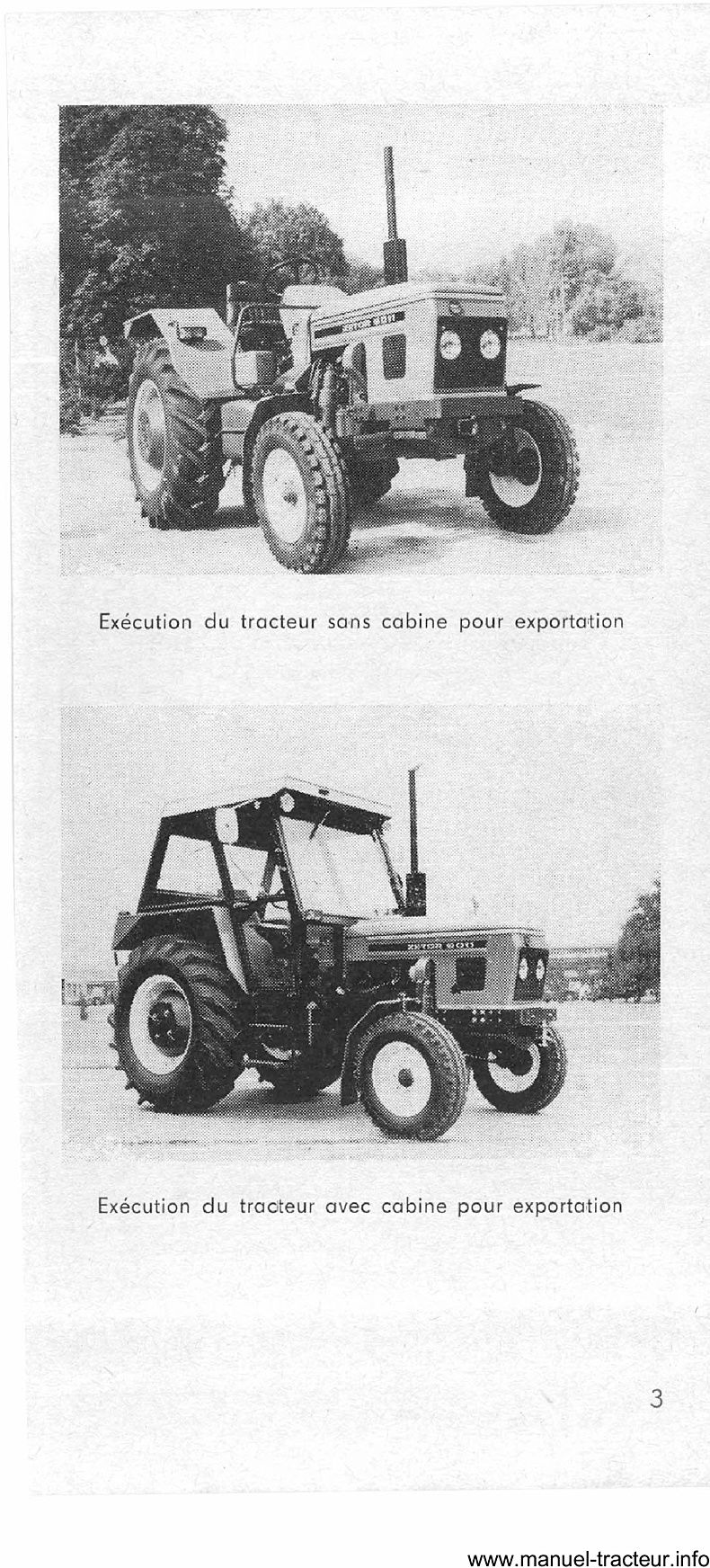 Quatrième page du Guide d'utilisation et d'entretien des tracteurs Zetor 5011 6011 6045 7011 7045