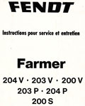 Livret d'instructions tracteur Fendt Farmer 204V 203V 200V 203P 204P 200S