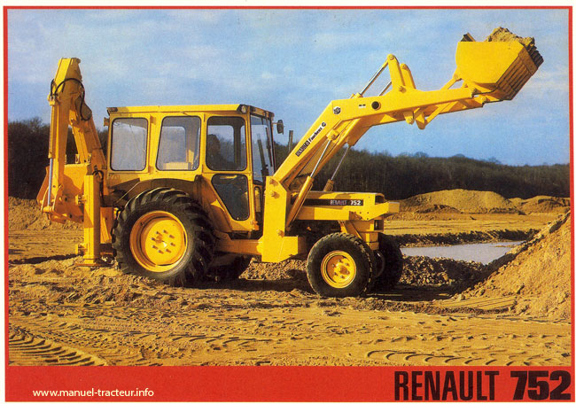 carte postale Tractopelle Renault 752