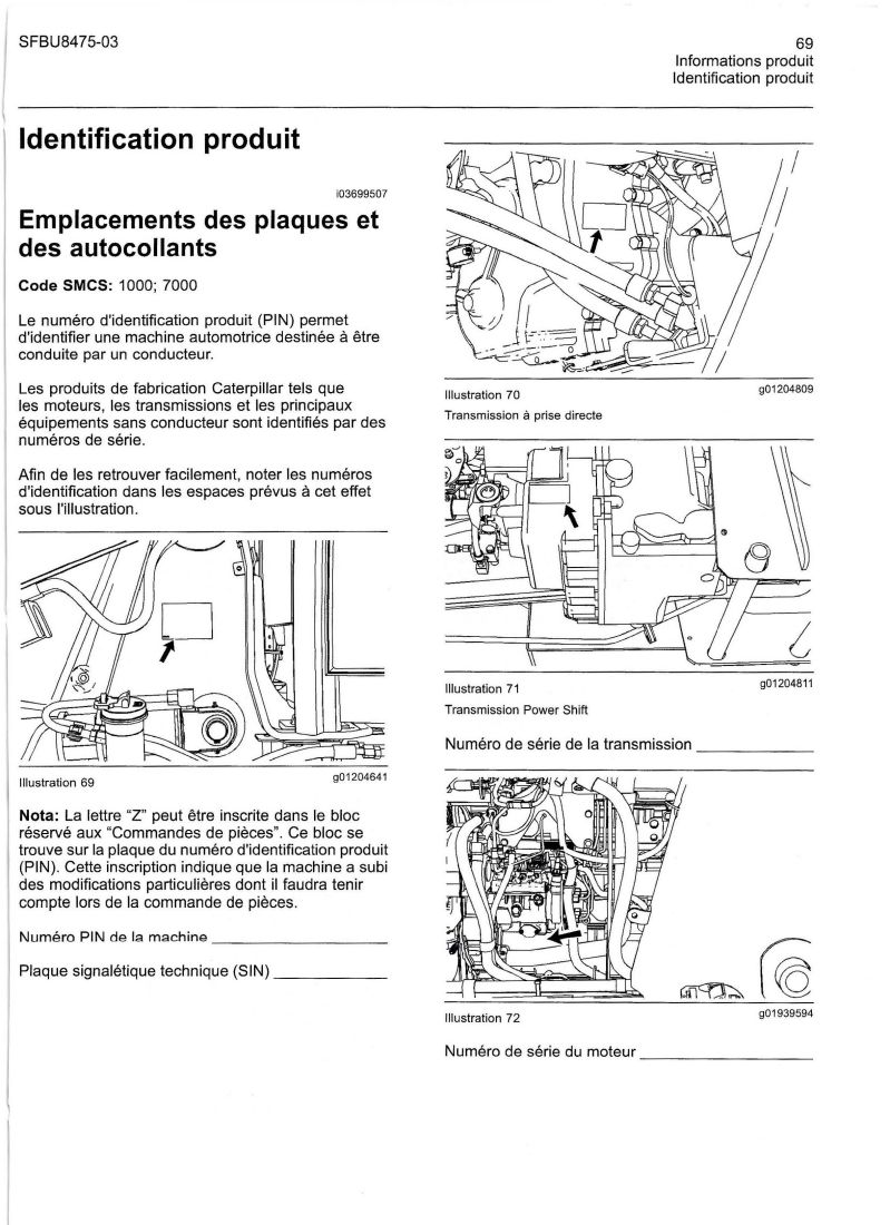 Quatrième page du Livret entretien chargeuses pelleteuses Caterpillar 422E 428E 432E 434E 442E 444E