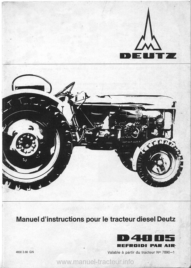 Troisième page du Manuel instructions DEUTZ D 4005