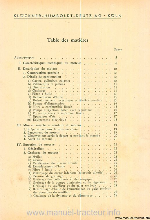 Quatrième page du Manuel instructions moteurs DEUTZ FA 46 L 514