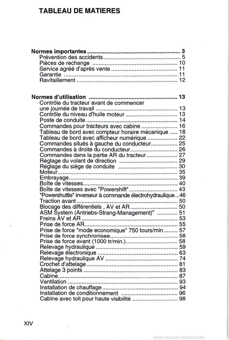 Cinquième page du Manuel entretien Deutz Agroplus 75 85 95 110