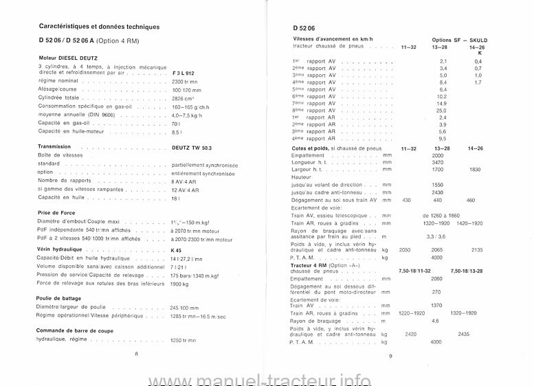 Sixième page du Manuel Instruction DEUTZ D 5206 6206