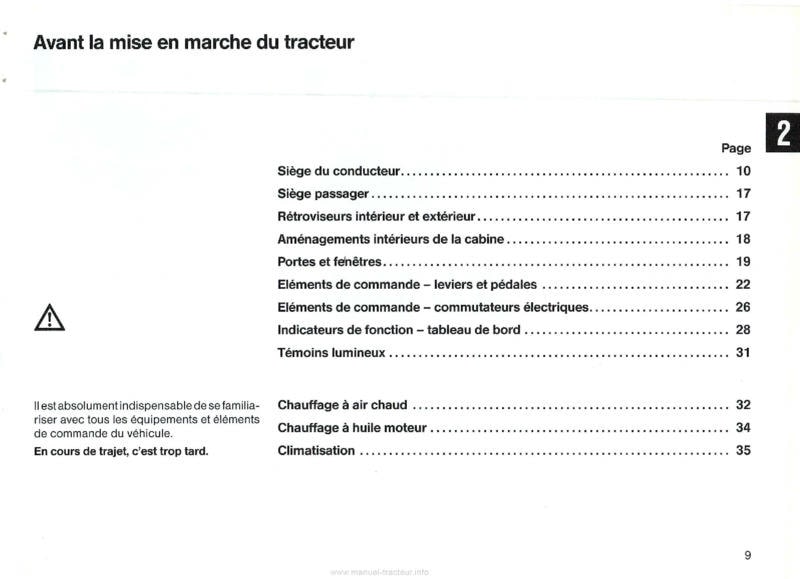 Quatrième page du Manuel instructions tracteurs Deutz DX 4.31 4.51