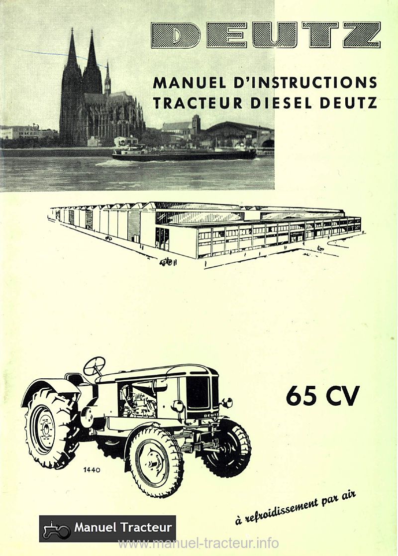 Première page du Manuel instructions Deutz 65CV