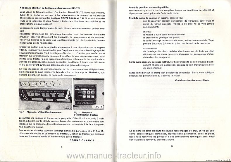 E0 Prospectus/Brochure Agricole Tracteur DEUTZ Gamme 06 D72 D7206 7206 A 