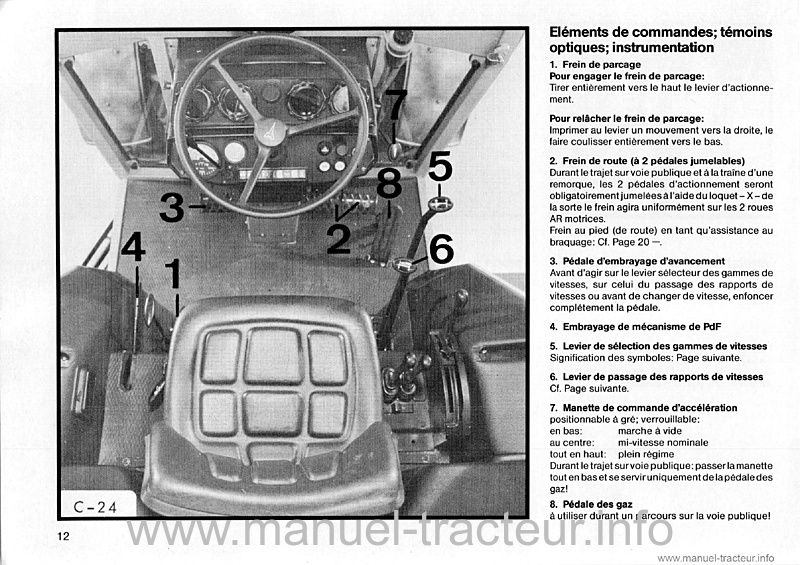 Sixième page du Manuel instruction Deutz 6807c 7207c 7807c