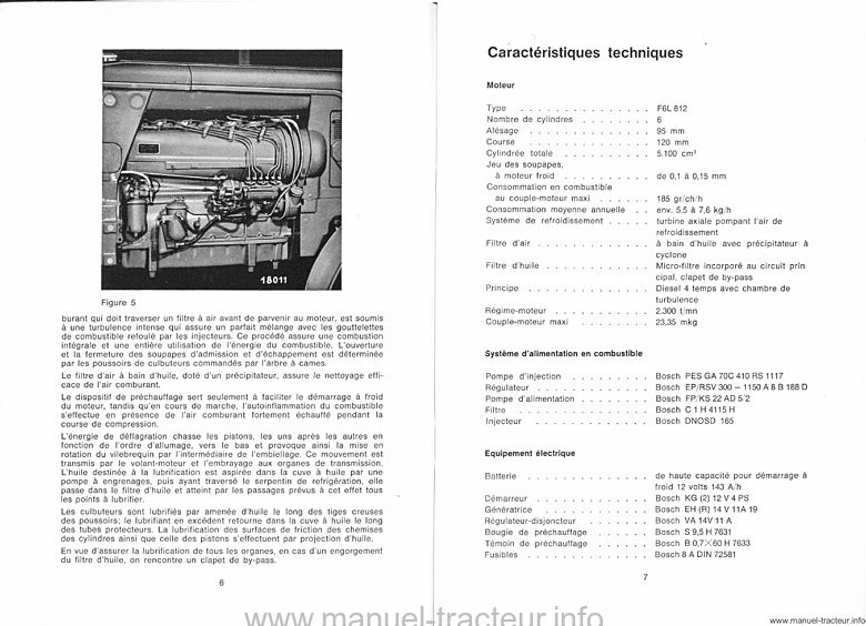 Cinquième page du Manuel d'instruction pour le tracteur Diesel D 8005