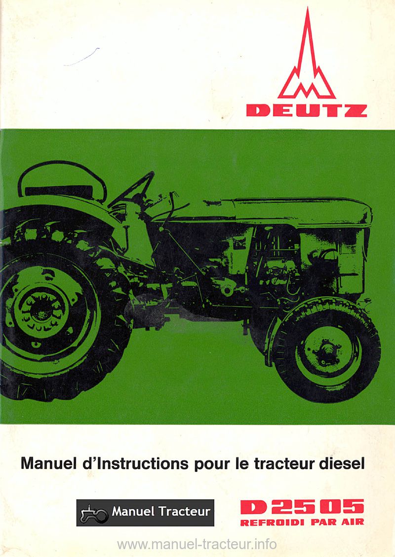 Première page du Manuel instructions Deutz 2505