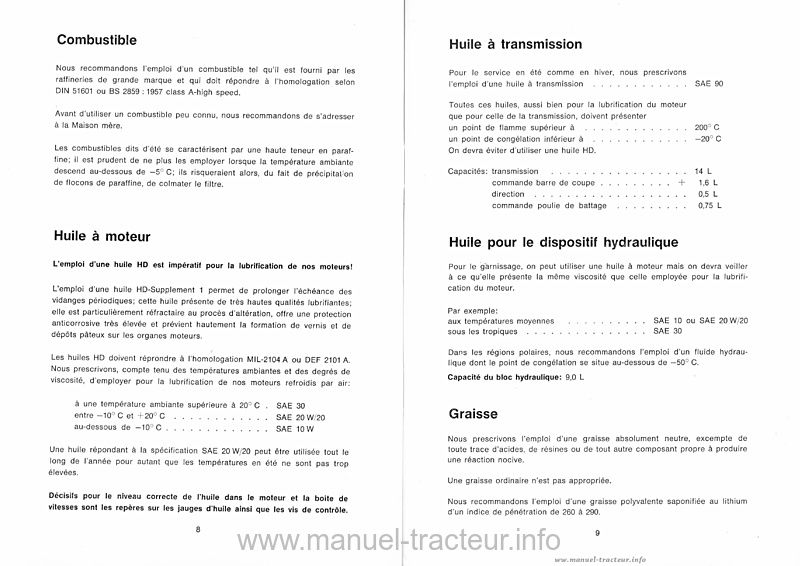 Sixième page du Manuel instructions Deutz 2505