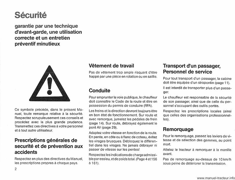 Quatrième page du Manuel Instruction DEUTZ DX 80 86 92 110 120 145