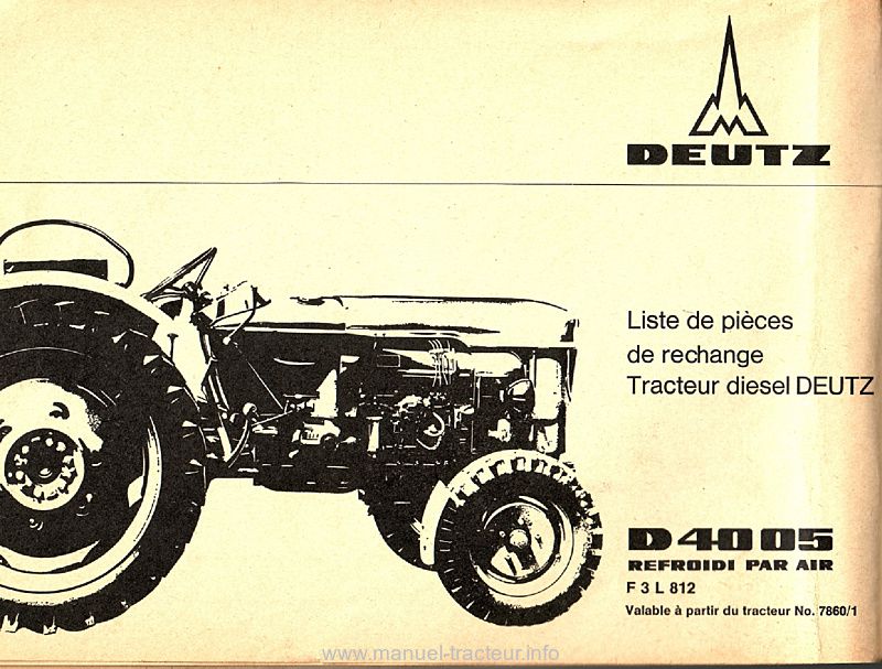 Deuxième page du Catalogue pièces rechange DEUTZ D 4005