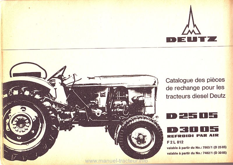 Deuxième page du Catalogue pièces rechange DEUTZ D 2505 D 3005