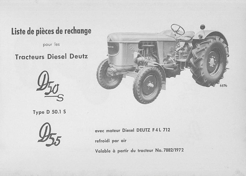 Deuxième page du Catalogue pièces rechange DEUTZ D 50 55