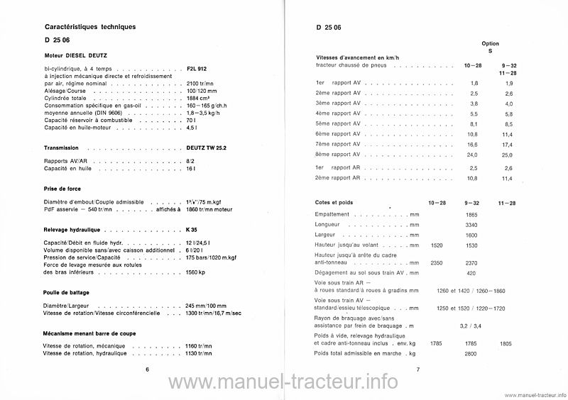 Cinquième page du Livret instructions Deutz 4506