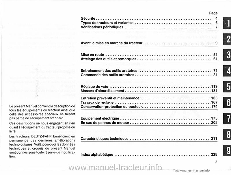 Cinquième page du Manuel instructions DEUTZ DX 3.10 3.30 3.50 3.60 3.65