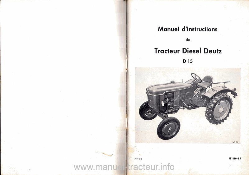 Deuxième page du Manuel instructions DEUTZ D 15