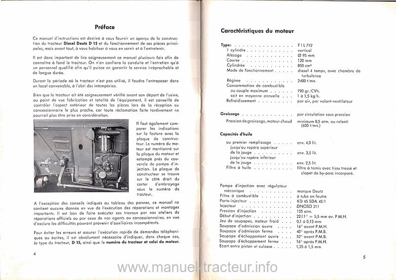 Quatrième page du Manuel instructions DEUTZ D 15