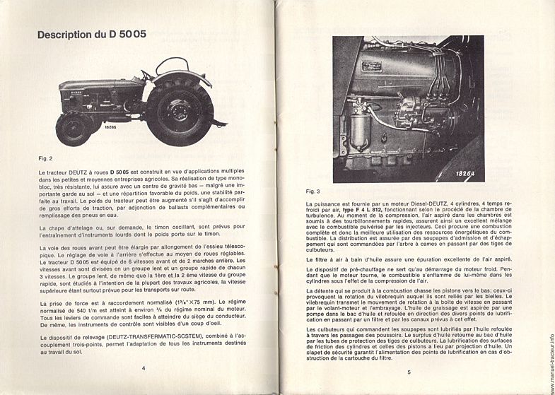 Quatrième page du Manuel Instruction DEUTZ D 5005