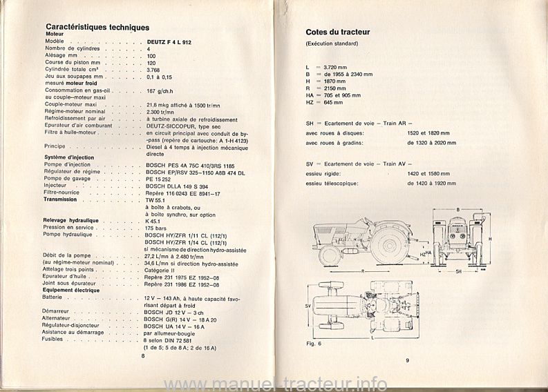 Sixième page du Manuel Instruction DEUTZ D 6006