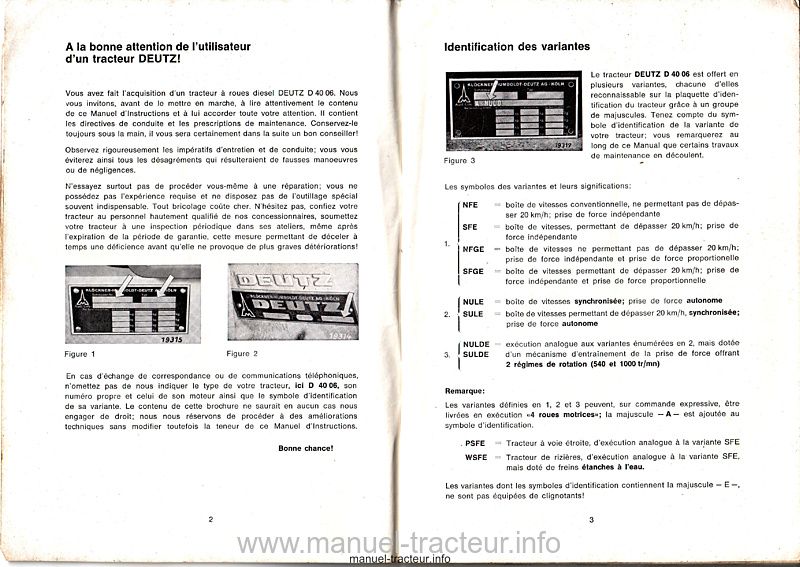 Troisième page du Manuel instruction DEUTZ D 4006