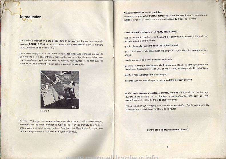 Troisième page du Manuel instructions DEUTZ D 3005