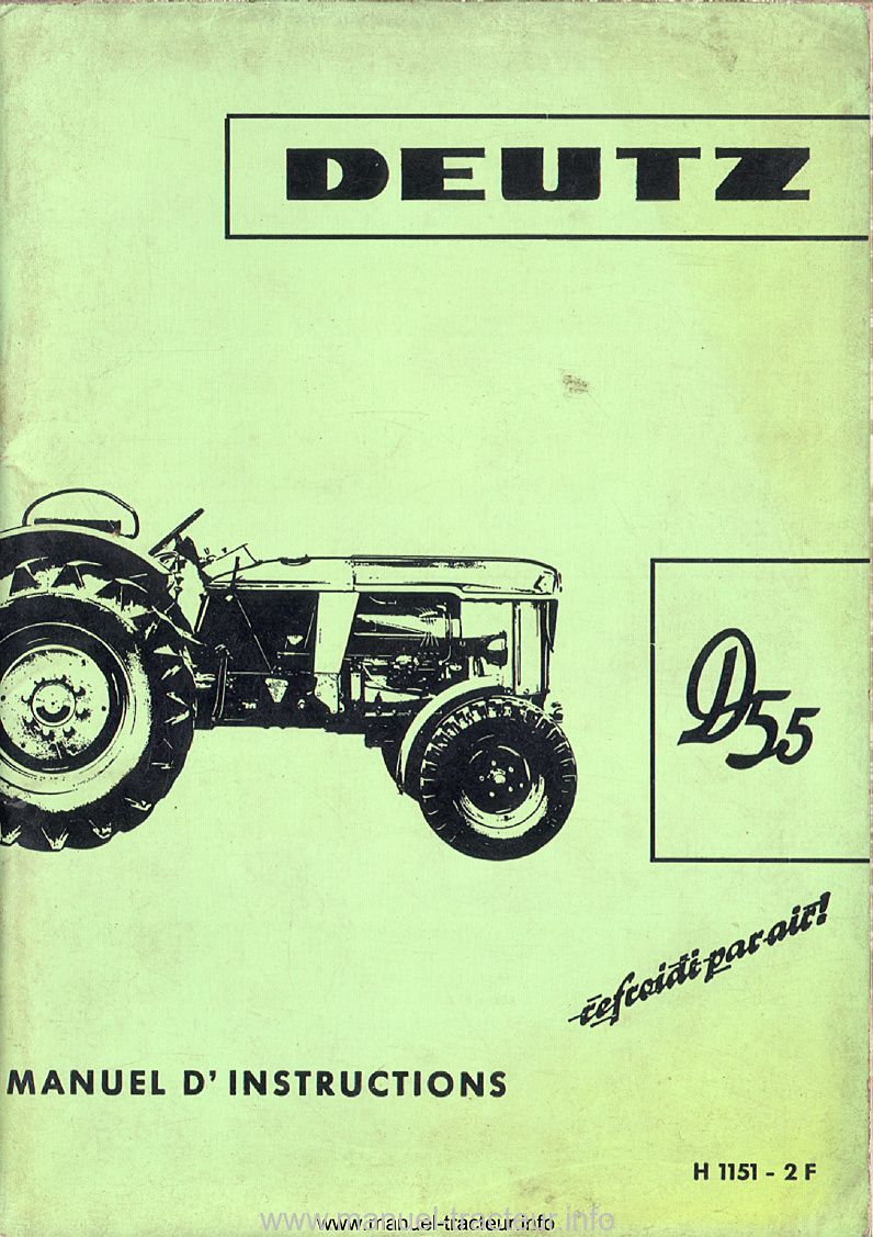 Première page du Manuel instructions DEUTZ D 55