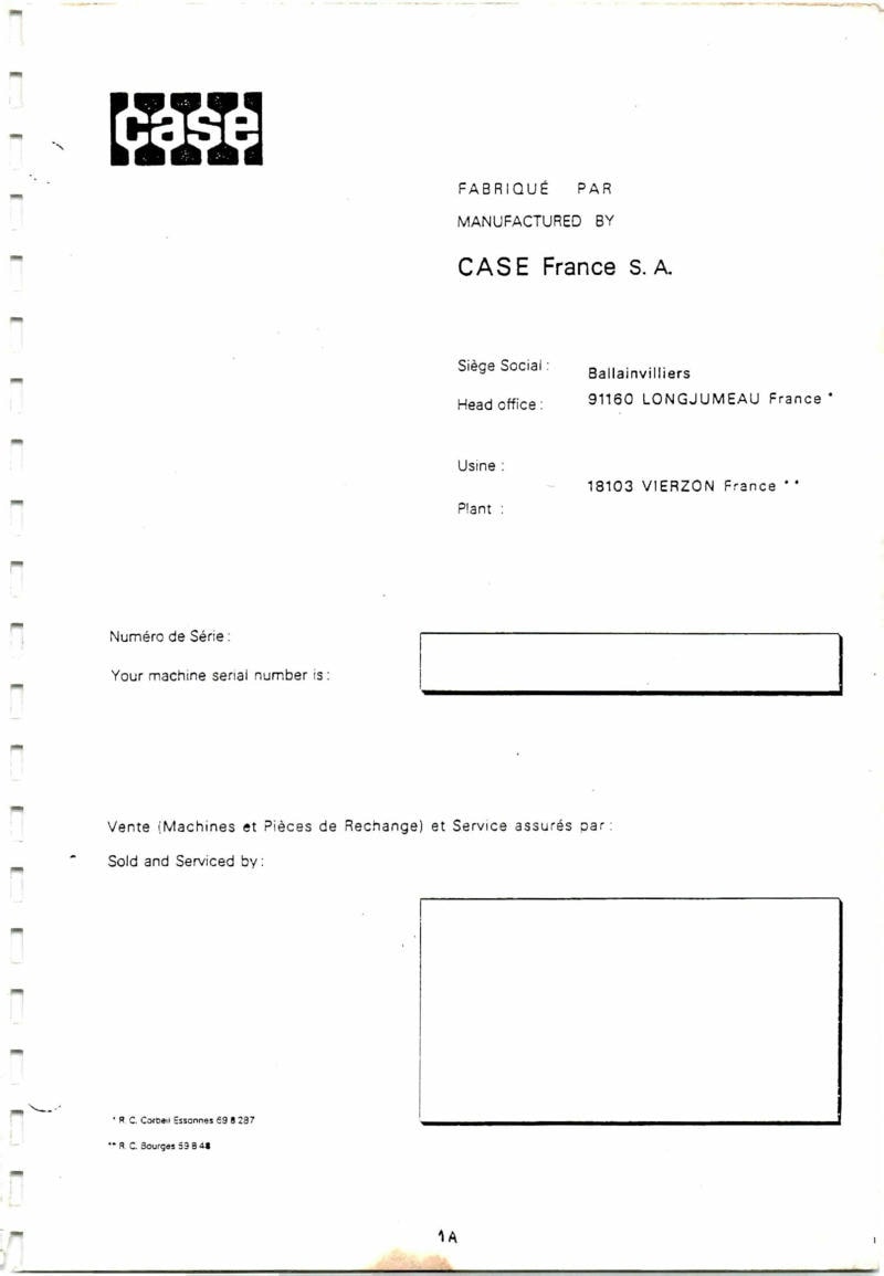 Deuxième page du Catalogue de pièces détachées pelleteuse CASE 580 CKB