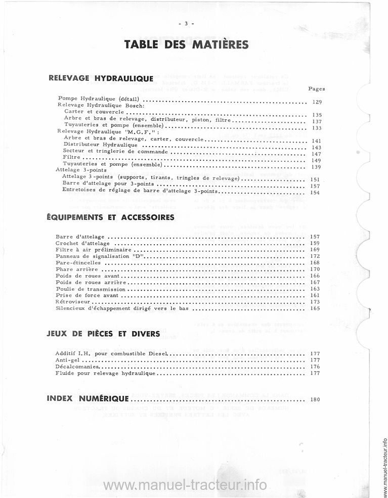 Cinquième page du Catalogue pièces détachées FARMALL F-135 D