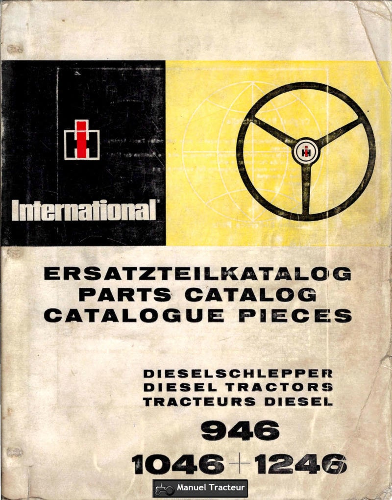 Première page du Catalogue de pièces détachées tracteurs IH 946 1046 1246