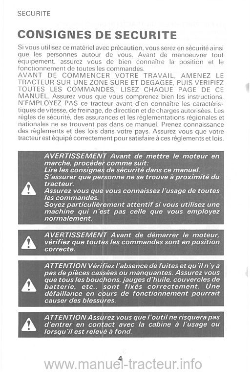 Sixième page du Livret instructions DAVID BROWN 1190