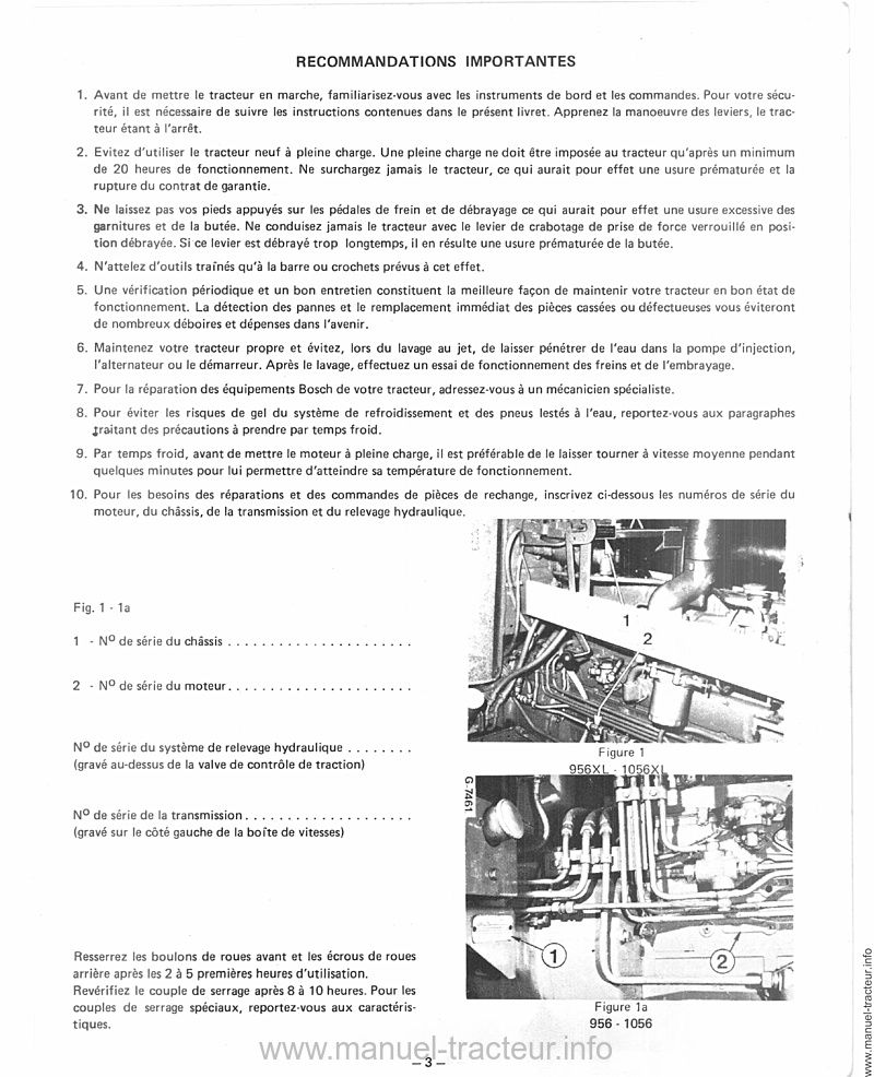 Sixième page du Livret entretien INTERNATIONAL 956 1056 XL