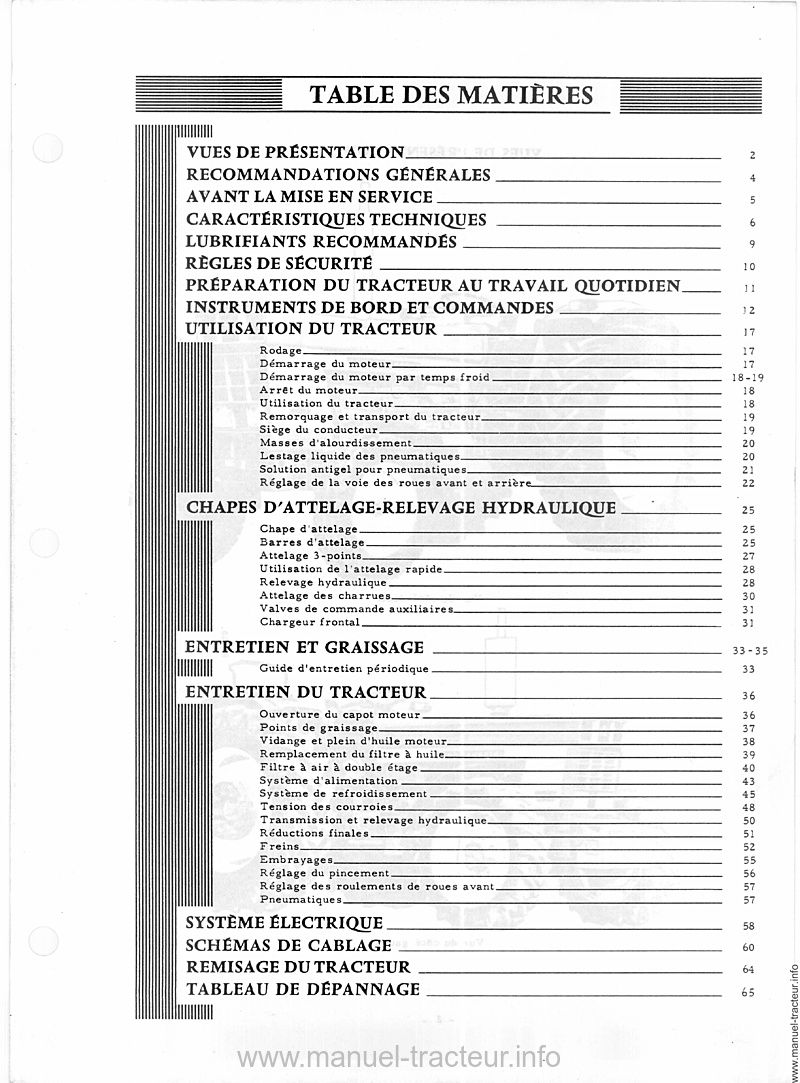 Quatrième page du Livret entretien INTERNATIONAL CASE IH 946 1046 1246 