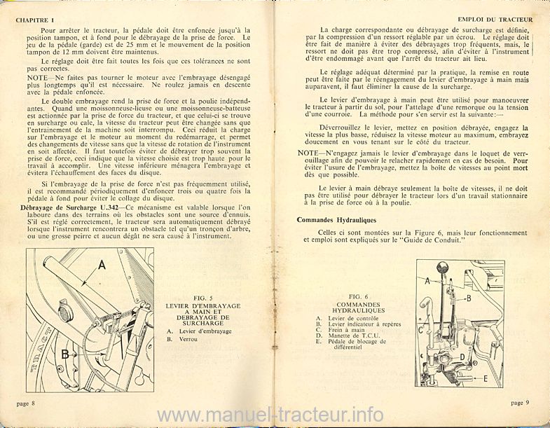 Sixième page du Livret d'instructions tracteurs David Brown 950 Implematic / LiveDrive