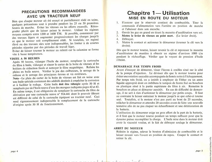 Quatrième page du Livret d'entretien des tracteurs David Brown 770 Selectamatic et Selectamatic Drive