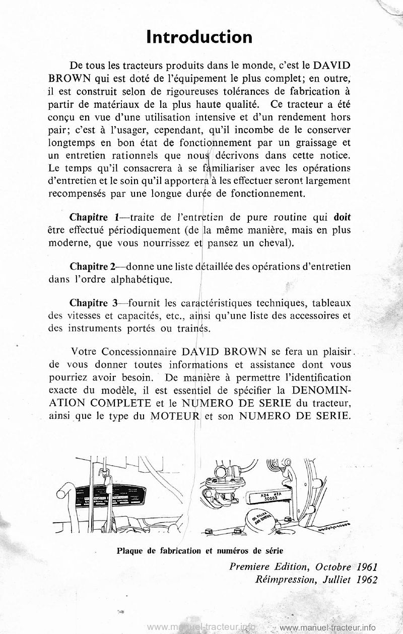 Troisième page du Livret entretien David Brown 990 950 880 850