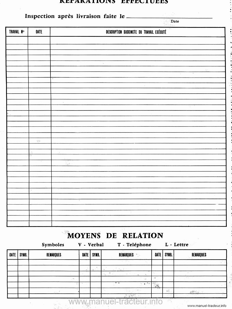 Cinquième page du Livret entretien IH 645 745 845