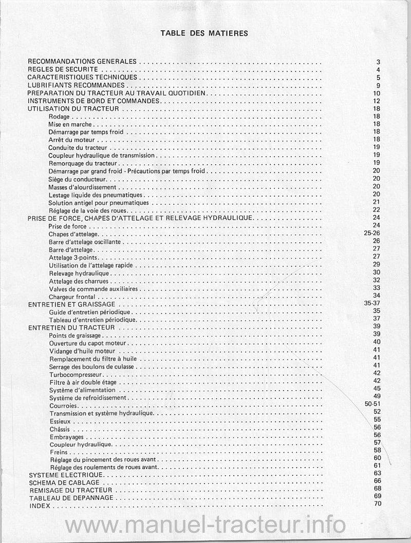 Troisième page du Manuel entretien INTERNATIONAL 1255 1455