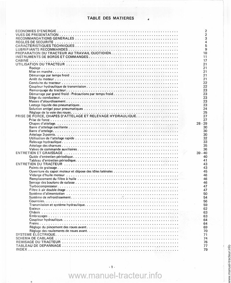 Quatrième page du Manuel utilisation INTERNATIONAL 1255 1455 XL