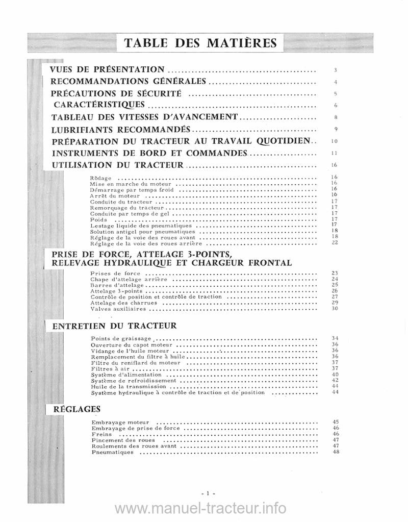 Quatrième page du Livret d'entretien IH 433 SA, 533 SA, 633 SA, 733 vigneron et étroit