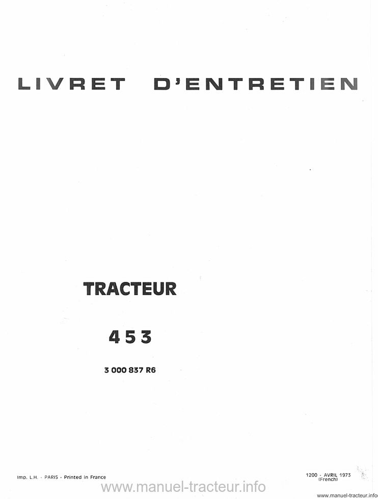 Deuxième page du Livret entretien IH 453