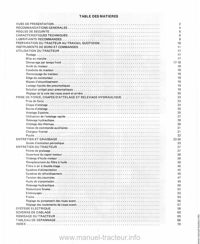 Quatrième page du Livret entretien INTERNATIONAL 955 1055