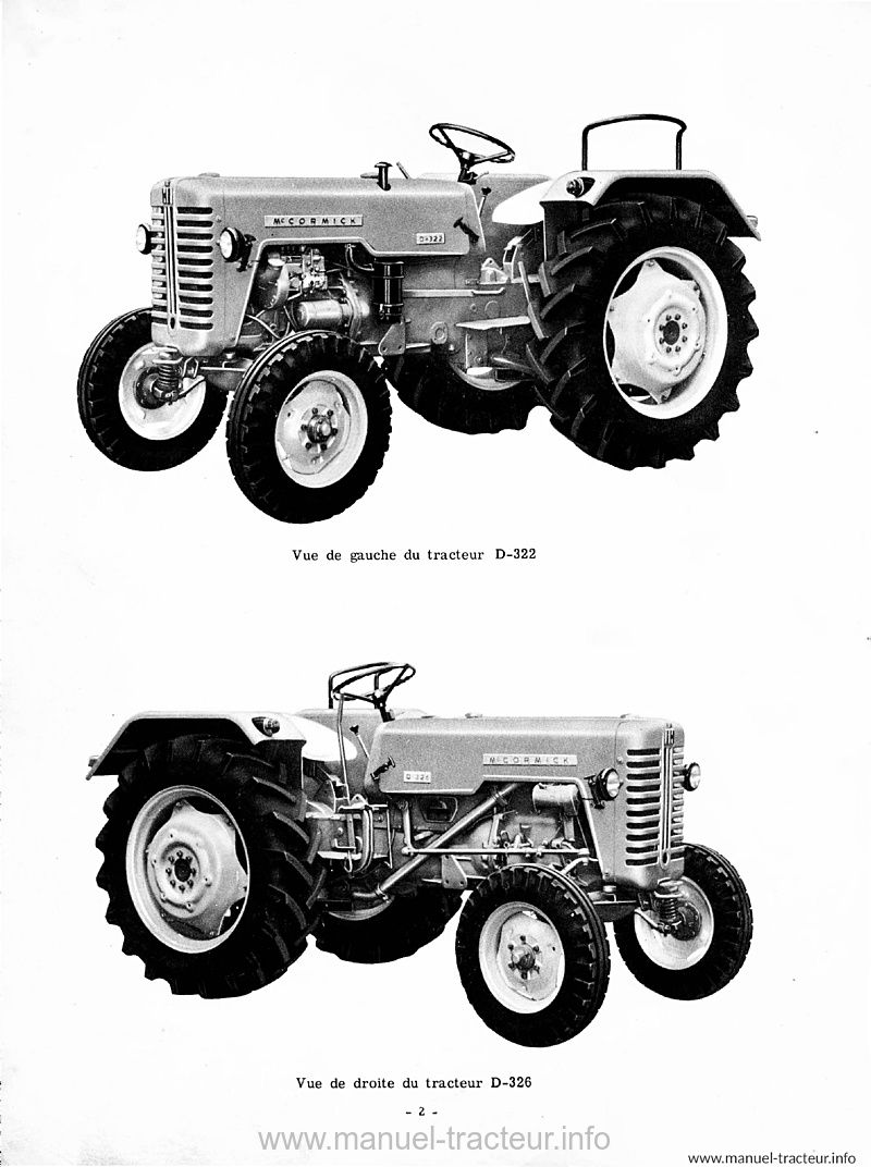 Troisième page du Livret entretien Mc Cormick IH 322 326