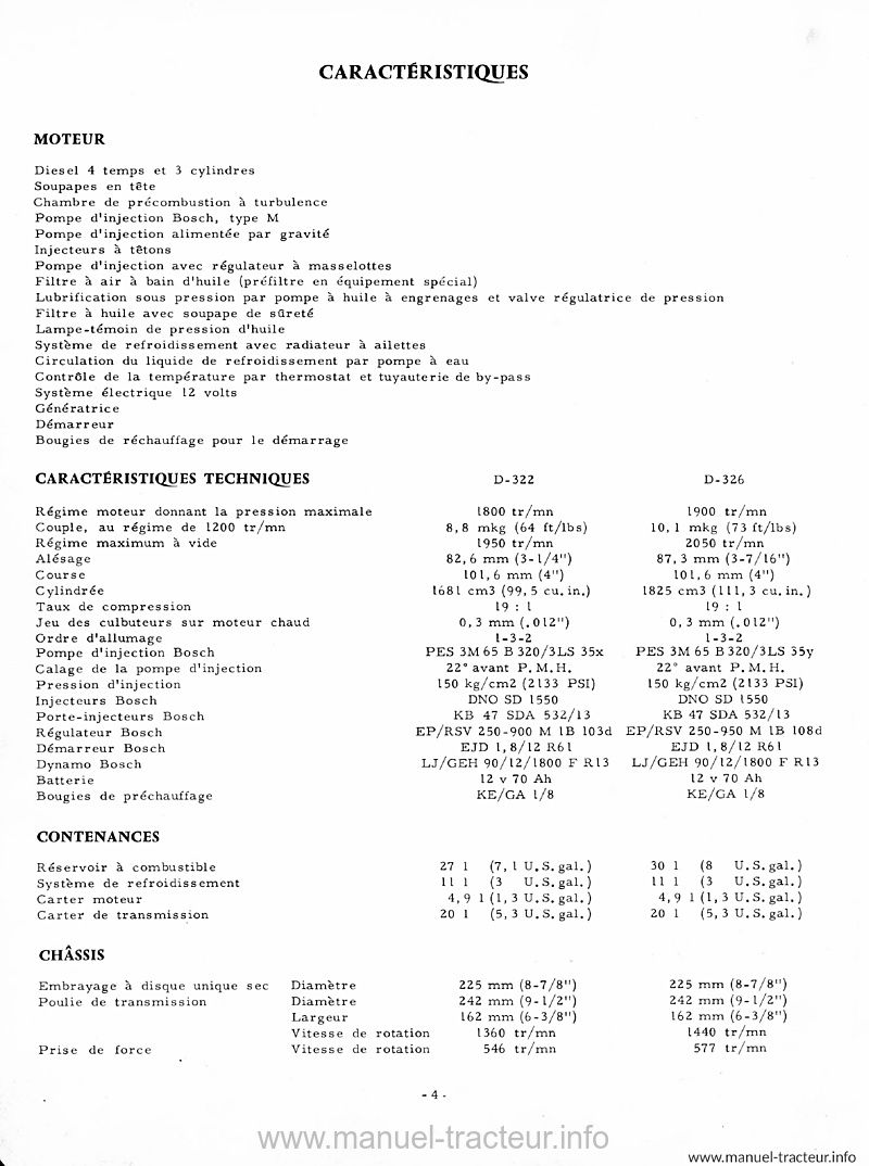 Cinquième page du Livret entretien Mc Cormick IH 322 326