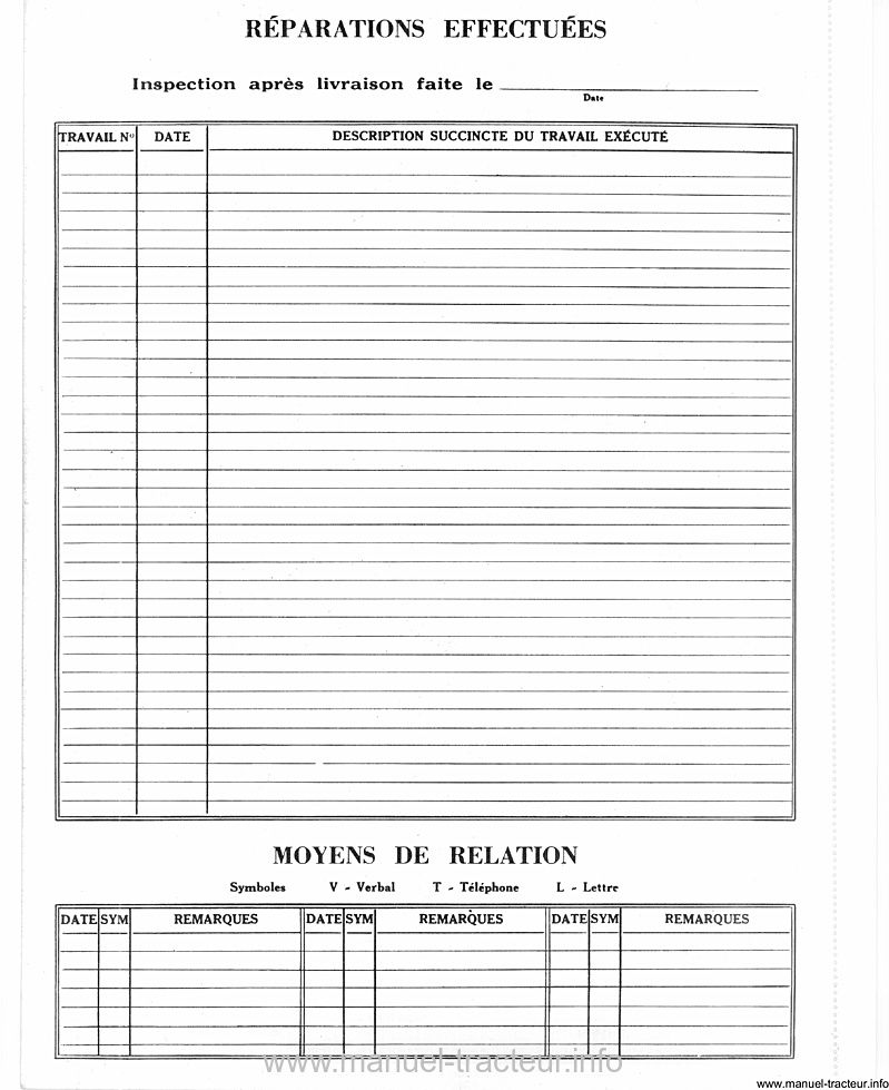 Cinquième page du Livret entretien McCORMICK INTERNATIONAL 423