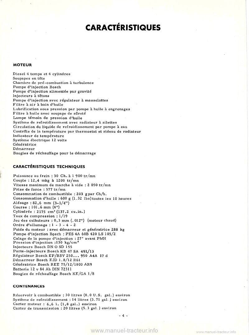 Quatrième page du Livret d'entretien Mc Cormick International D-430